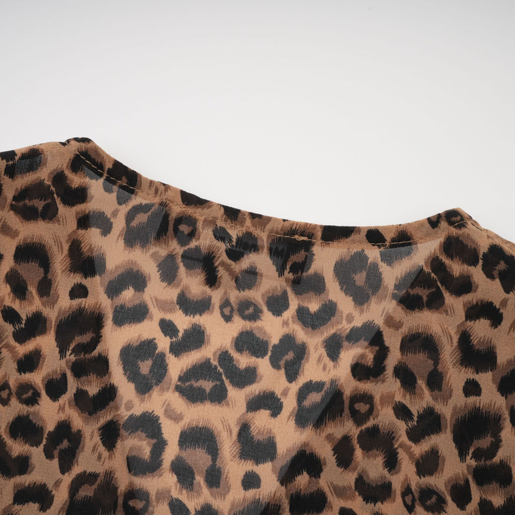 Laurence leopar mini elbise