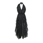 Yvette puantiye maksi elbise