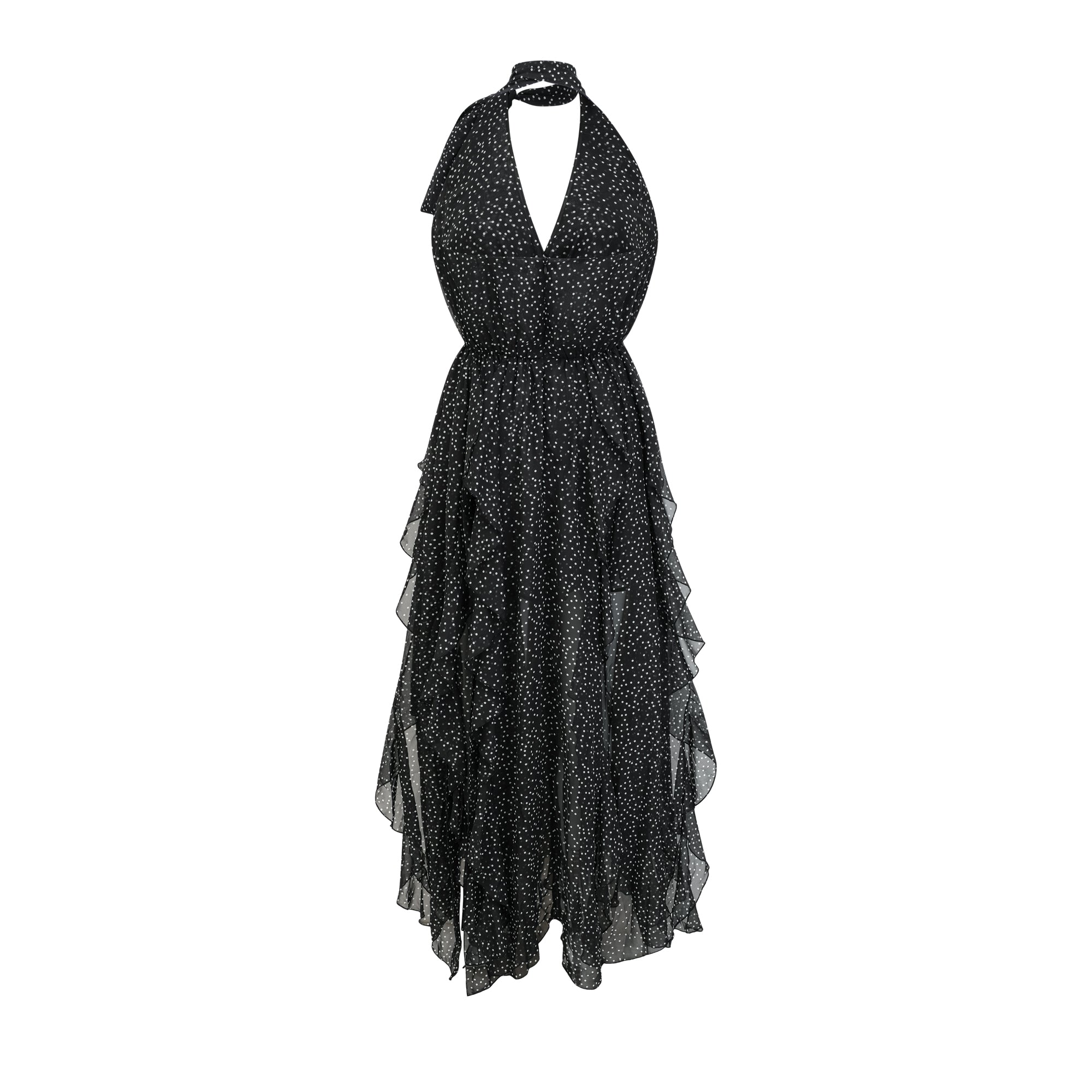 Yvette puantiye maksi elbise