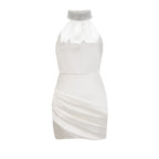 Tahiti asimetrik mini elbise