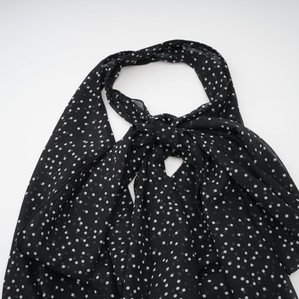 Yvette puantiye maksi elbise