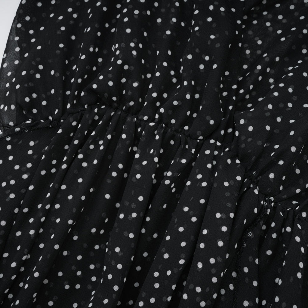 Yvette puantiye maksi elbise