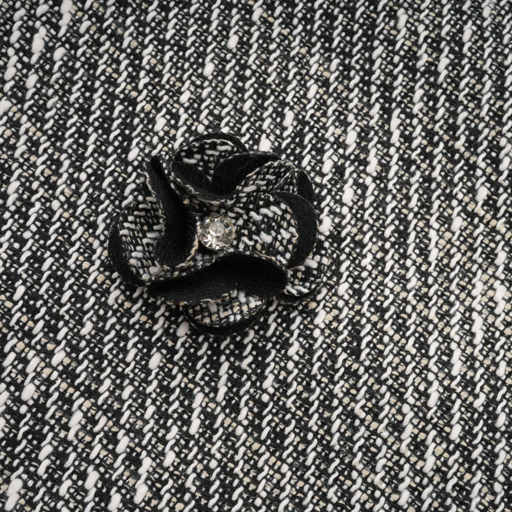 Nadège sahte çiçek detaylı kolsuz mini elbise