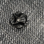 Nadège sahte çiçek detaylı kolsuz mini elbise