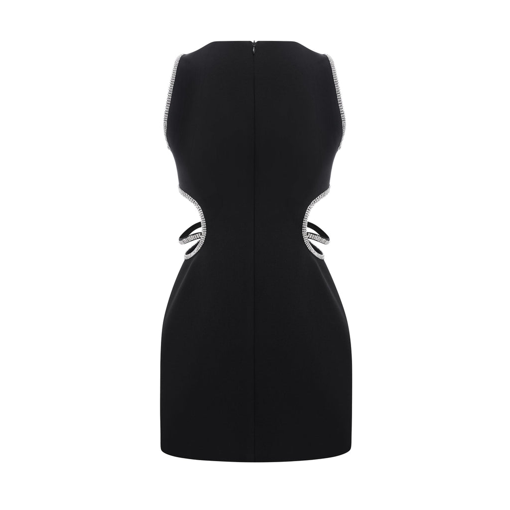 Lila kristal mini elbise