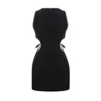 Lila kristal mini elbise