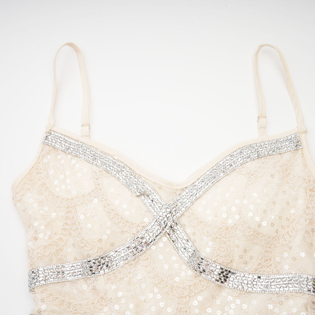 Nalini süslemeli midi elbise