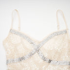 Nalini süslemeli midi elbise