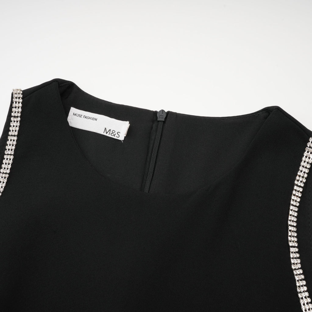 Lila kristal mini elbise