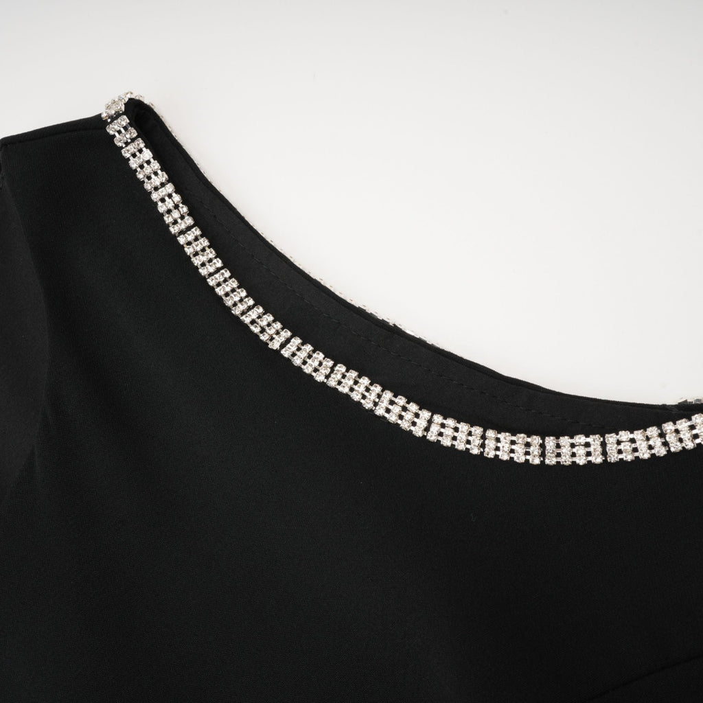 Lila kristal mini elbise