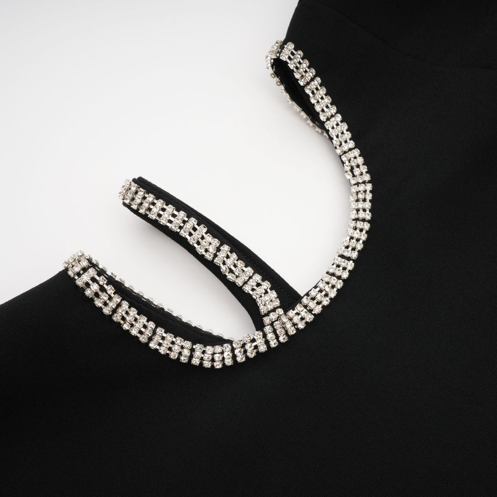 Lila kristal mini elbise