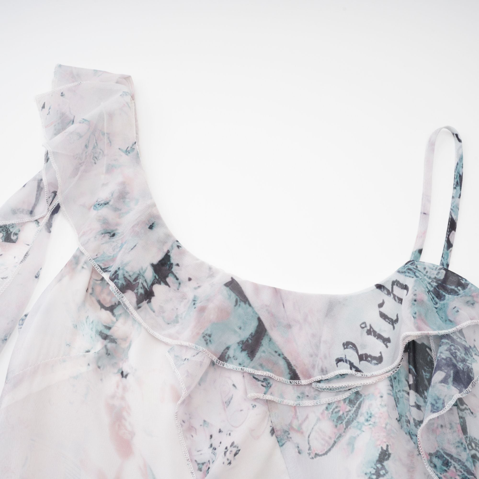 Roberta fırfırlı midi elbise