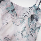 Roberta fırfırlı midi elbise