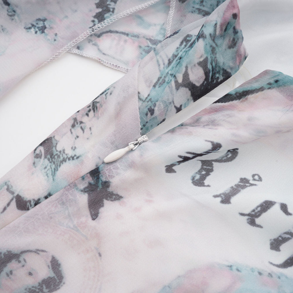 Roberta fırfırlı midi elbise