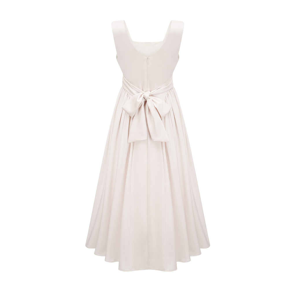 Océane pileli midi elbise