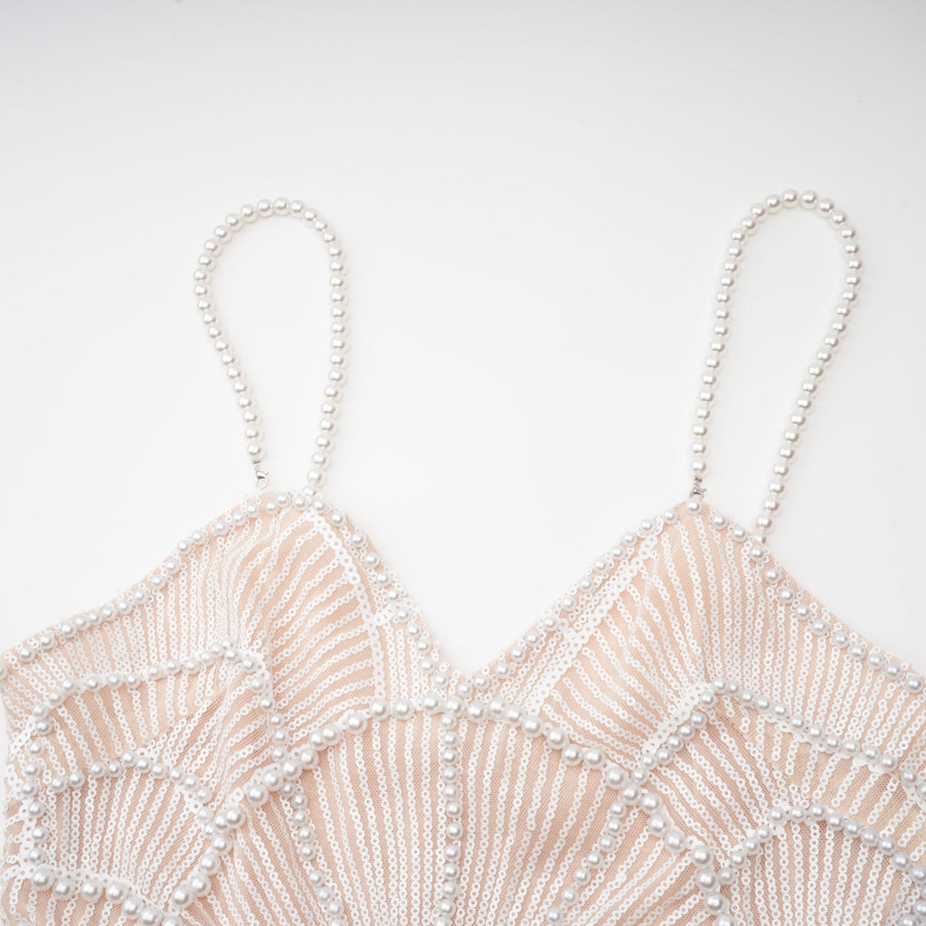 Shiema inci payetli midi elbise