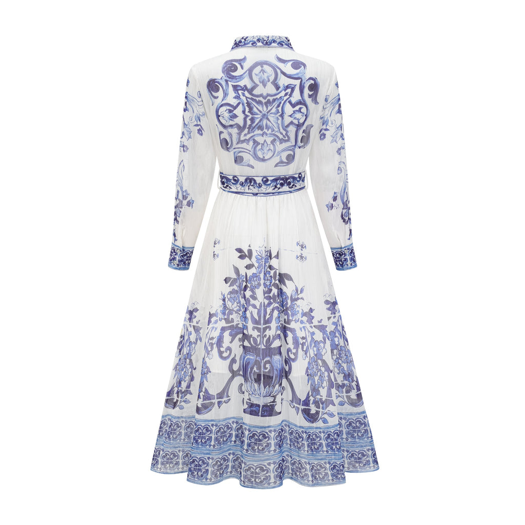 Isabelle desen midi elbise