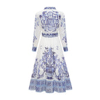 Isabelle desen midi elbise