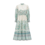 Raphaëlle pileli midi elbise