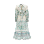 Raphaëlle pileli midi elbise