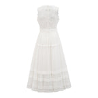 Helen işlemeli midi elbise