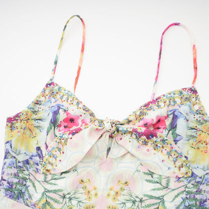 Sylvie desenli midi elbise