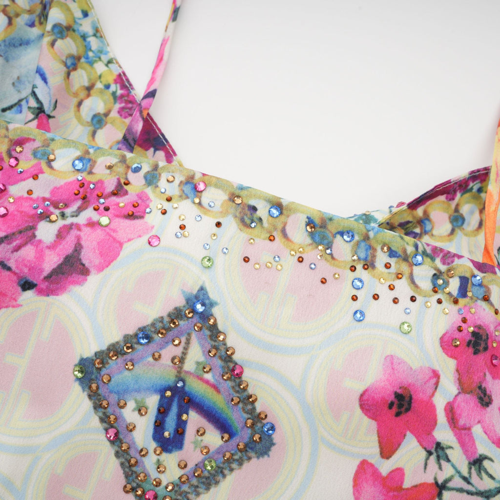 Sylvie desenli midi elbise