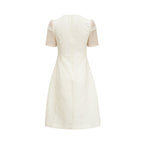 Çiçek İşlemeli Midi Elbise