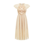 Nerissa pile midi elbise