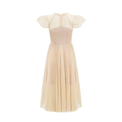 Nerissa pile midi elbise