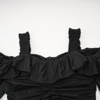 Renée pileli midi elbise