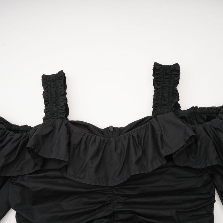 Renée pileli midi elbise