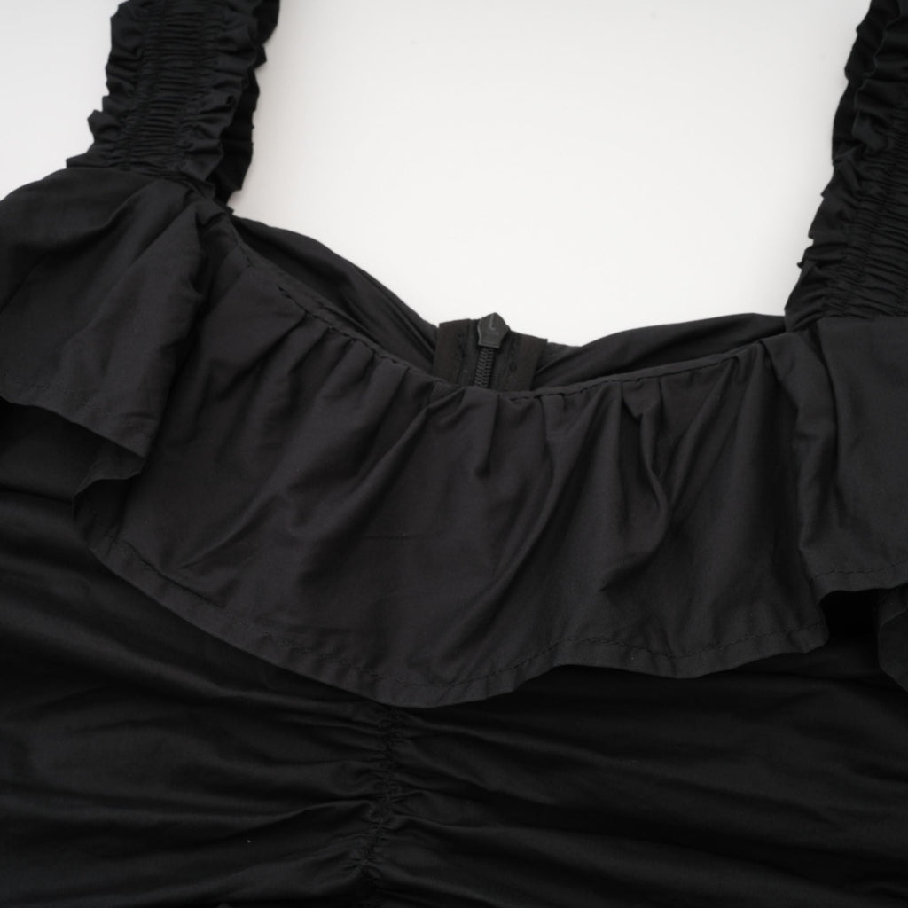 Renée pileli midi elbise