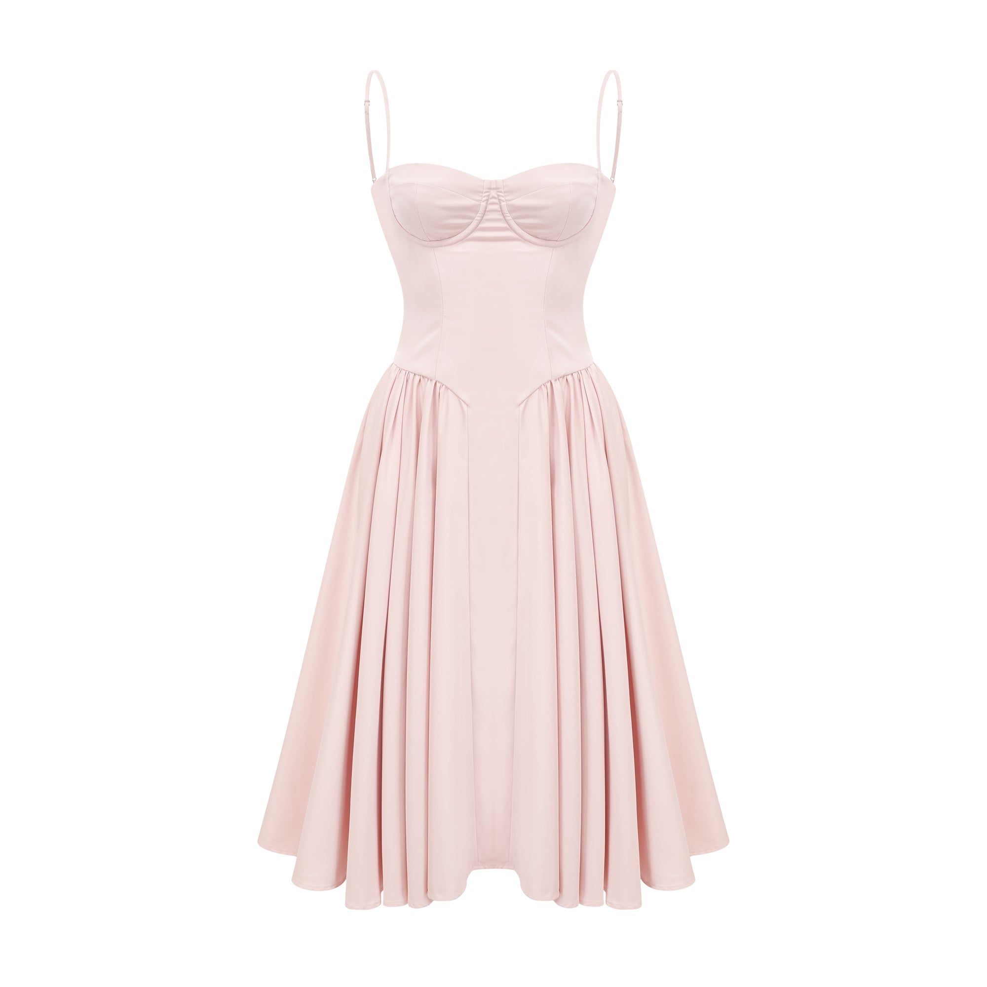 Soleil pileli midi elbise