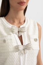 Fiyonklu Kolsuz Mini Elbise