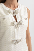 Fiyonklu Kolsuz Mini Elbise