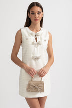 Fiyonklu Kolsuz Mini Elbise