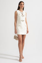 Fiyonklu Kolsuz Mini Elbise