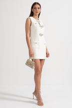 Fiyonklu Kolsuz Mini Elbise