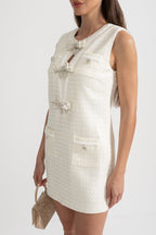 Fiyonklu Kolsuz Mini Elbise