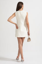 Fiyonklu Kolsuz Mini Elbise