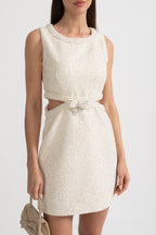 Fiyonklu Payetli Mini Elbise