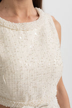 Fiyonklu Payetli Mini Elbise