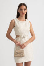 Fiyonklu Payetli Mini Elbise