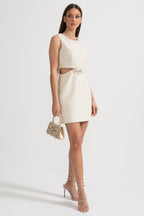 Fiyonklu Payetli Mini Elbise