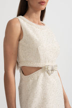 Fiyonklu Payetli Mini Elbise