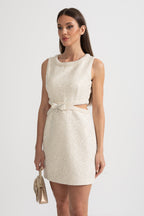 Fiyonklu Payetli Mini Elbise