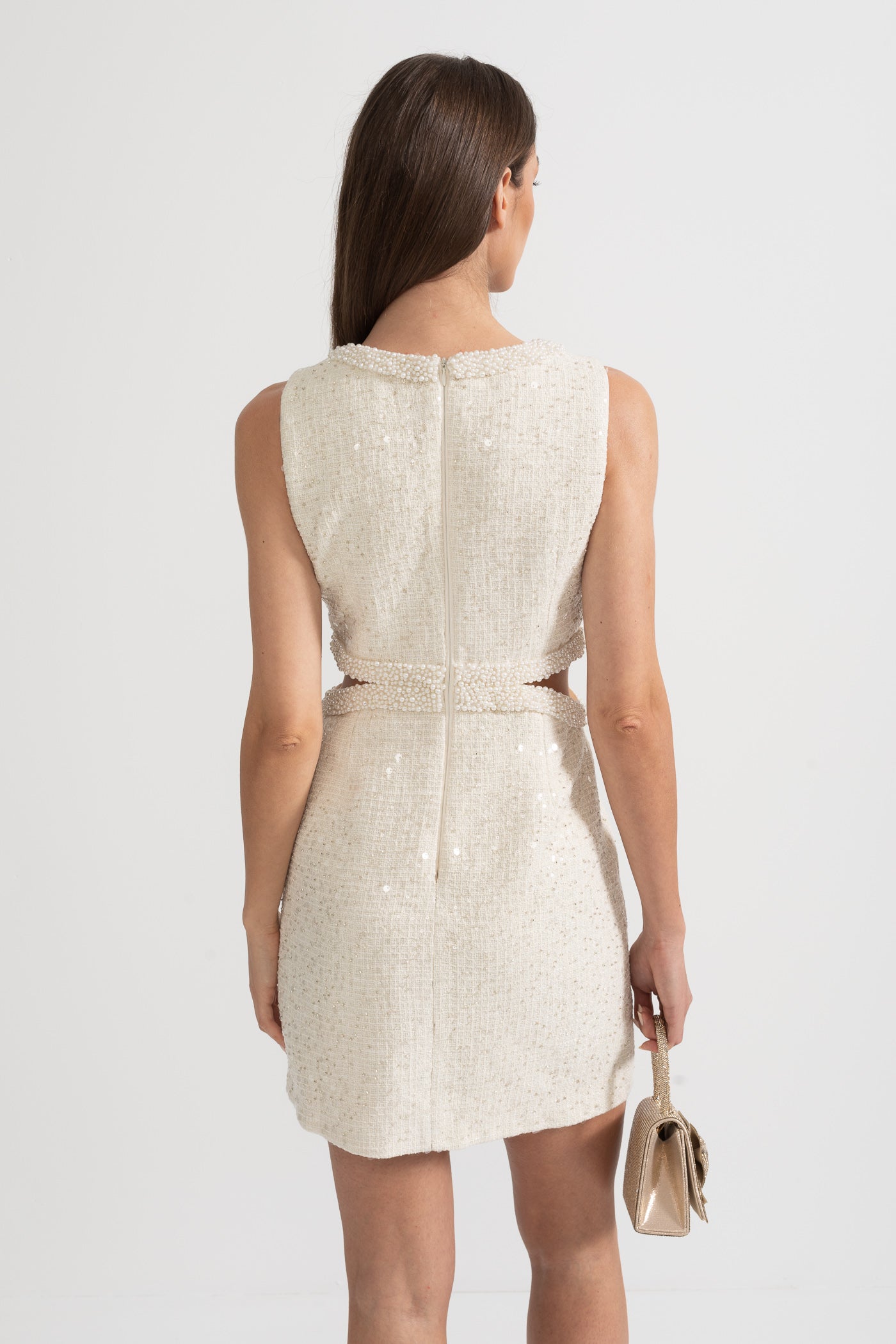 Fiyonklu Payetli Mini Elbise