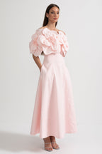 Çiçek Desenli Midi Elbise