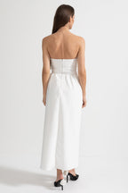 Kristal Süslemeli Midi Elbise